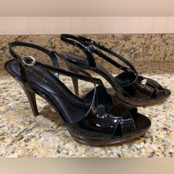 Ann Taylor Patten Black platform heels 7 1/2 - Picture 4 of 8